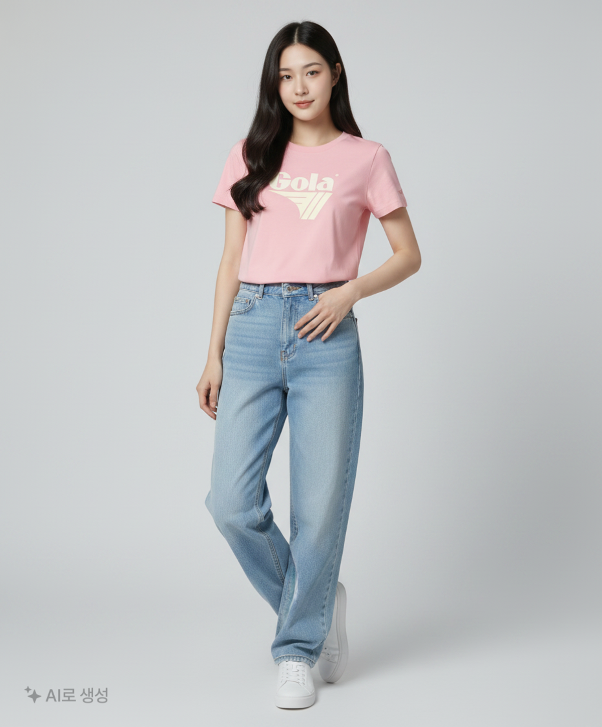 골라(GOLA) W COLOR BIG LOGO T-SHIRTS [PINK] FREE