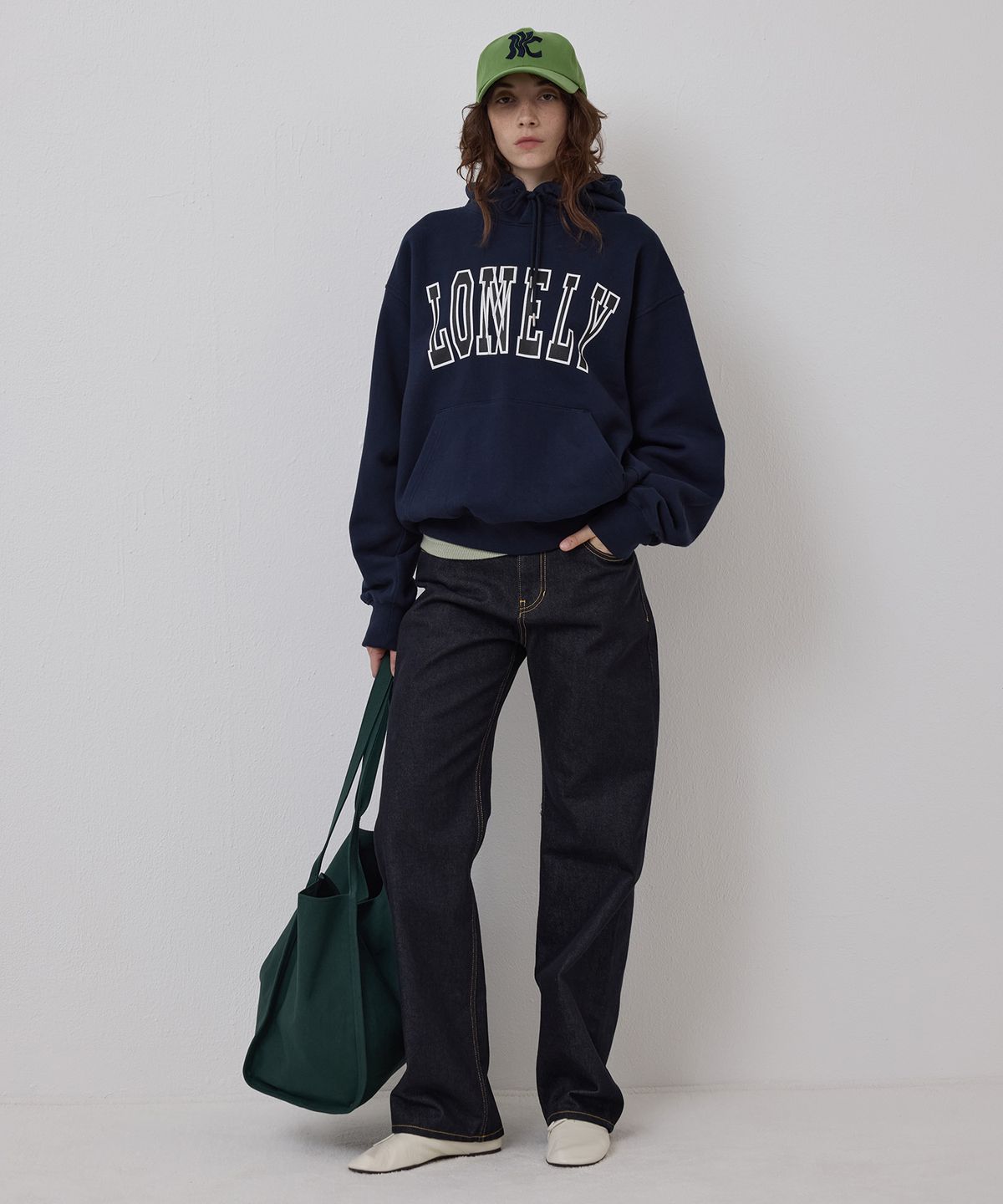 노앙(NOHANT) LONELY/LOVELY FLUFF HOODIE NAVY