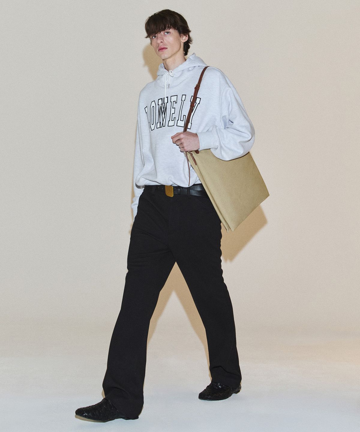 노앙(NOHANT) LONELY/LOVELY FLUFF HOODIE ASH GRAY
