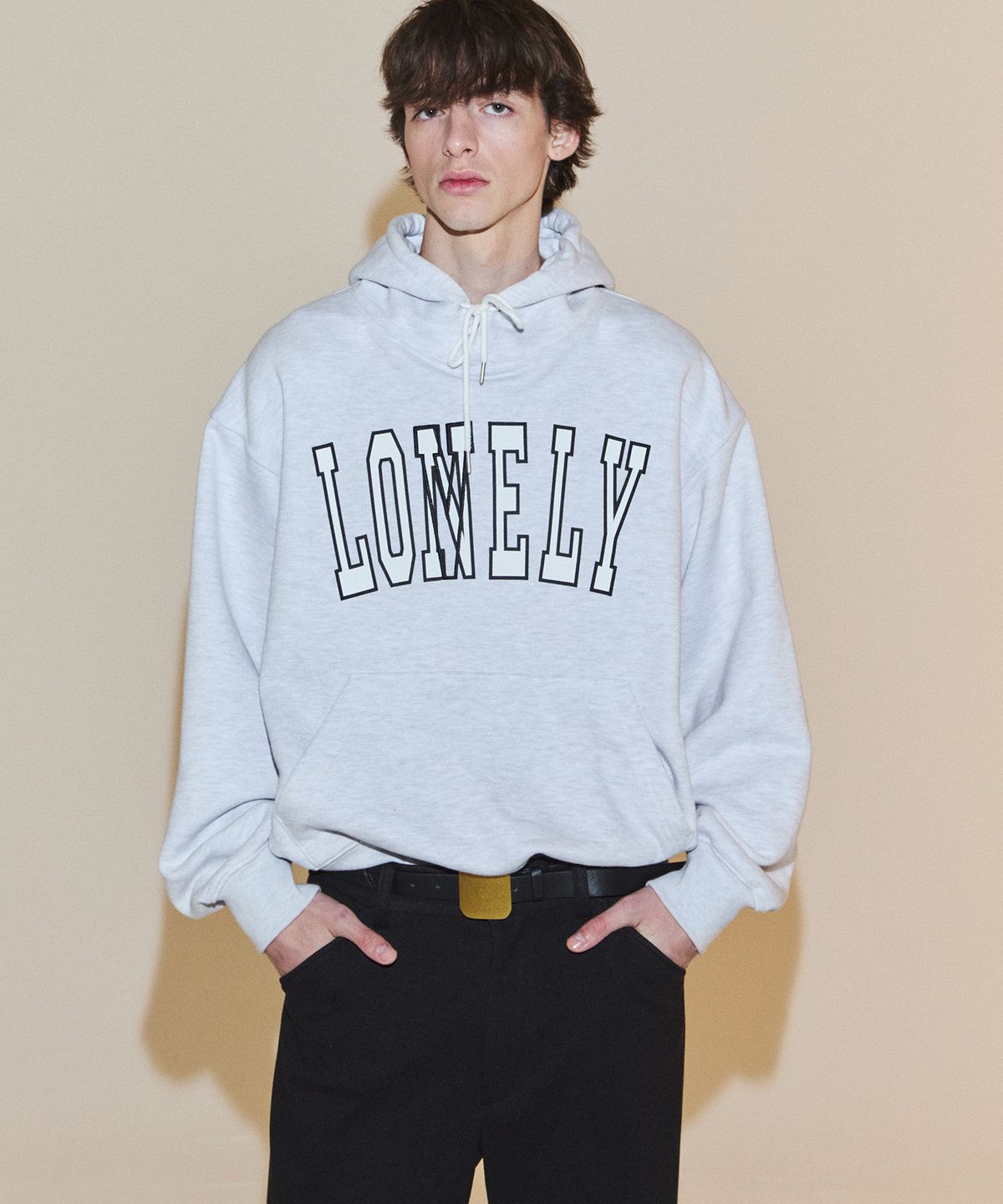 노앙(NOHANT) LONELY/LOVELY FLUFF HOODIE ASH GRAY