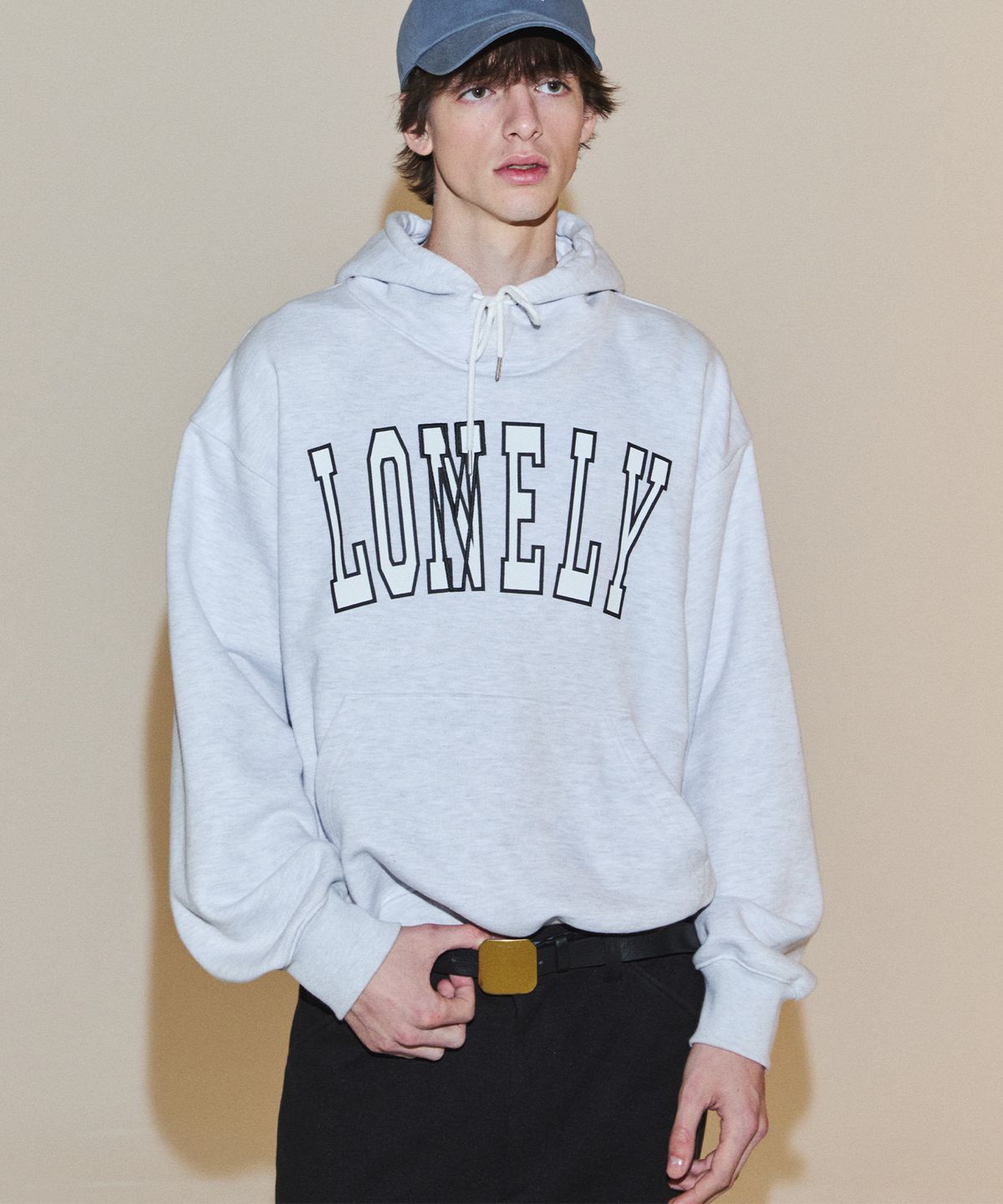 노앙(NOHANT) LONELY/LOVELY FLUFF HOODIE ASH GRAY
