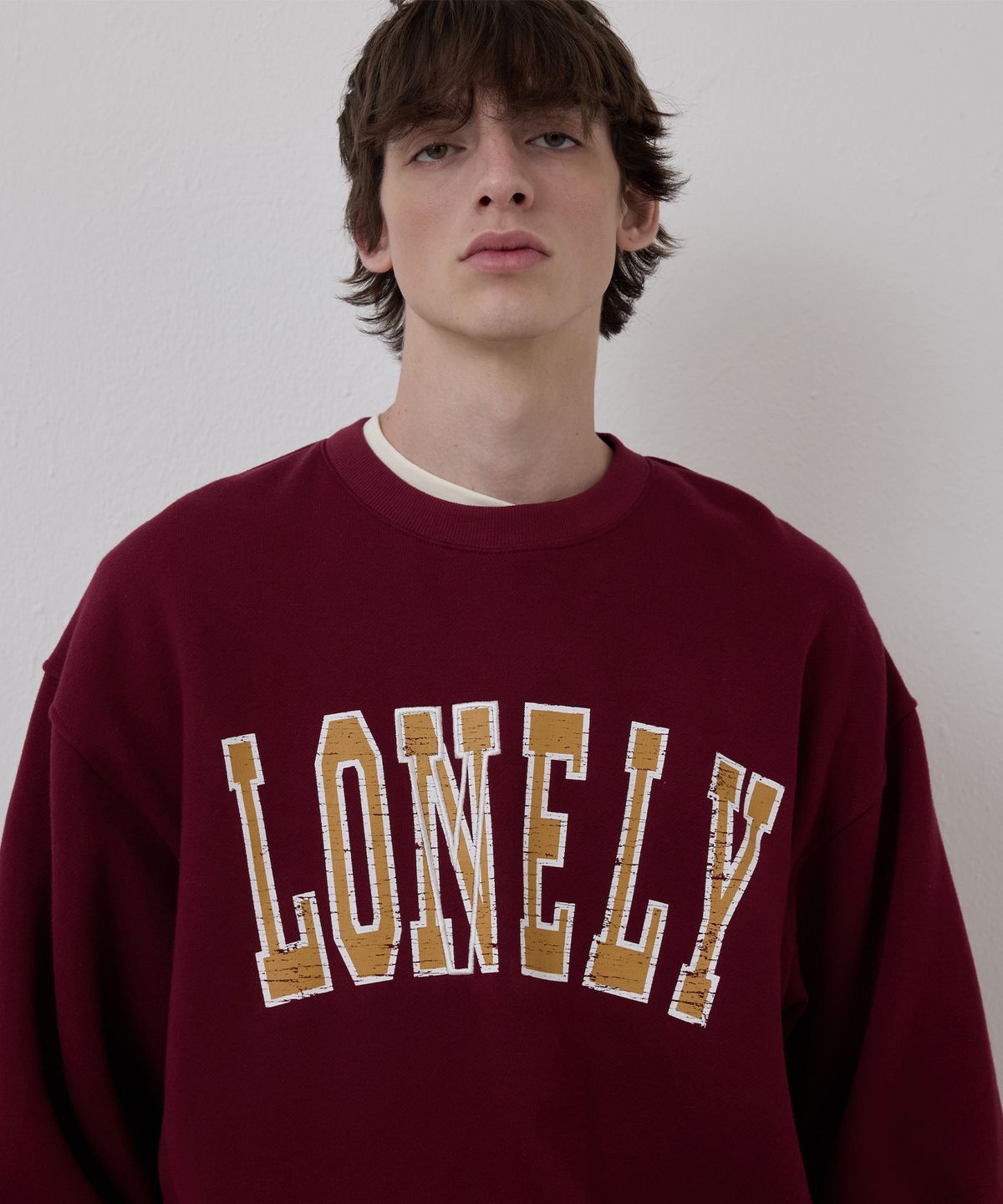 노앙(NOHANT) LONELY/LOVELY CRACK SWEATSHIRT BURGUNDY