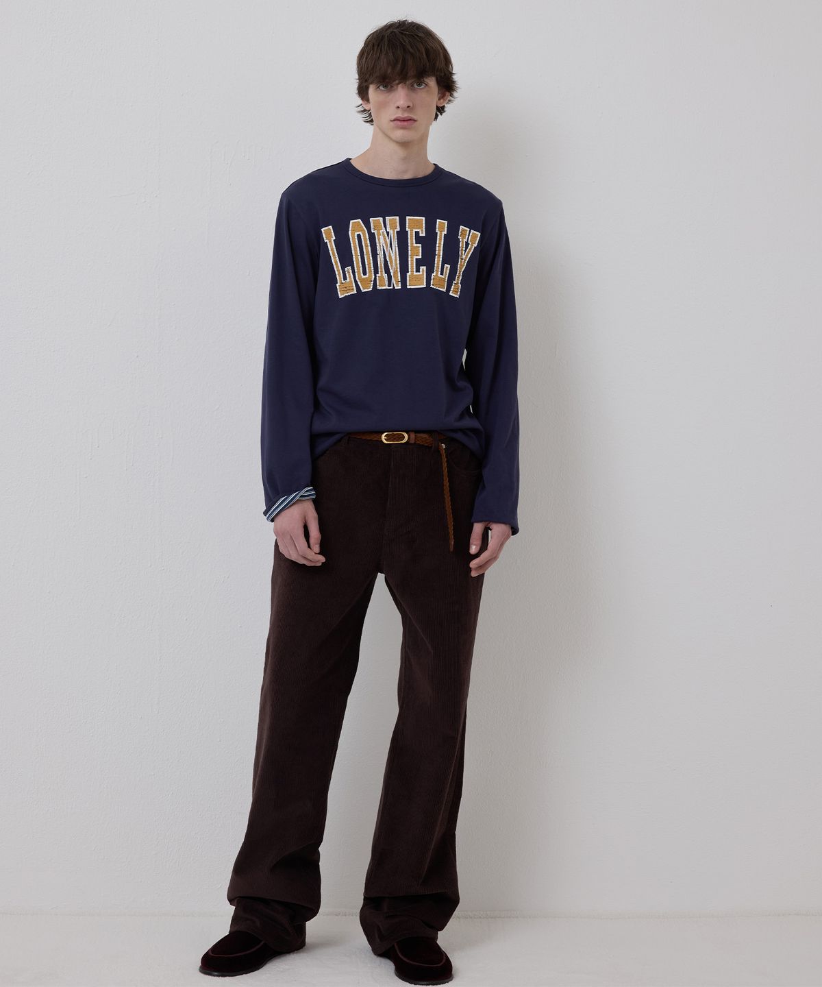 노앙(NOHANT) LONELY/LOVELY REVERSIBLE LONG SLEEVE T-SHIRT NAVY