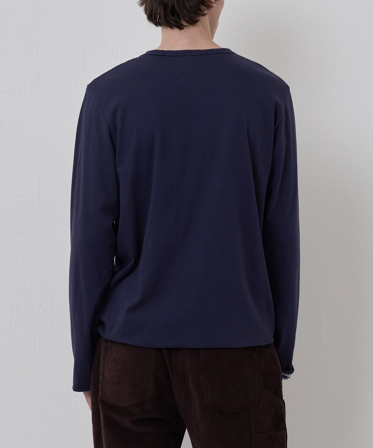 노앙(NOHANT) LONELY/LOVELY REVERSIBLE LONG SLEEVE T-SHIRT NAVY
