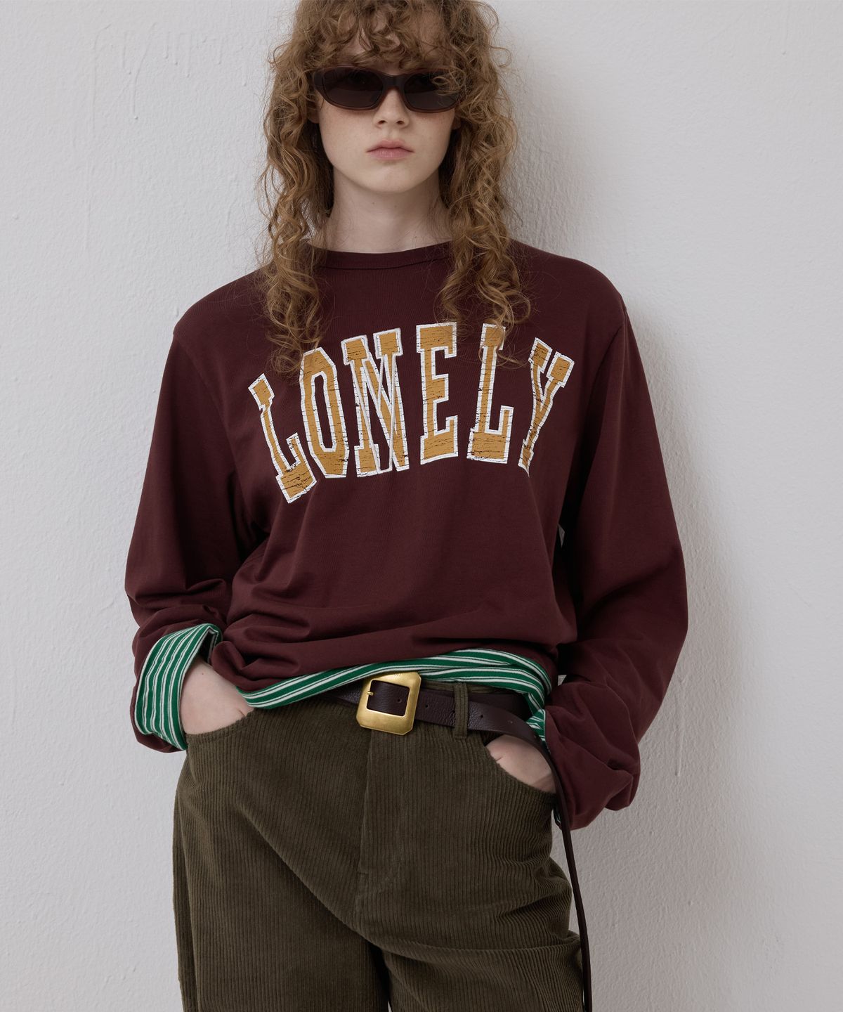 노앙(NOHANT) LONELY/LOVELY REVERSIBLE LONG SLEEVE T-SHIRT BURGUNDY