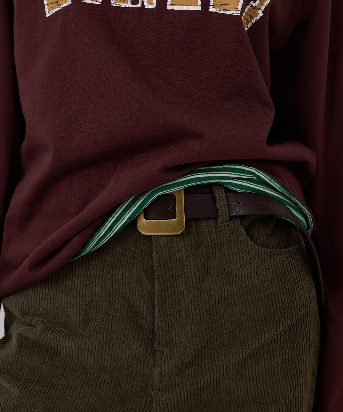 노앙(NOHANT) LONELY/LOVELY REVERSIBLE LONG SLEEVE T-SHIRT BURGUNDY