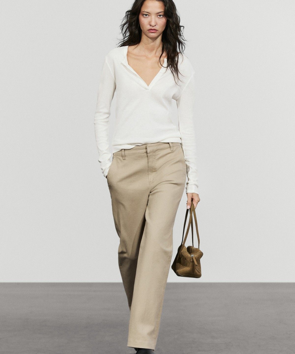 마시모두띠(MASSIMO DUTTI) 코튼 블렌드 스트레치 팬츠
