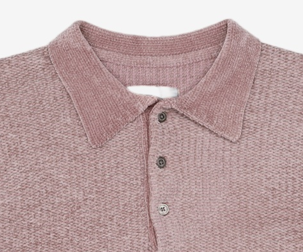 디스이즈네버댓(THISISNEVERTHAT) Velvet Knit Polo Dusty Pink L
