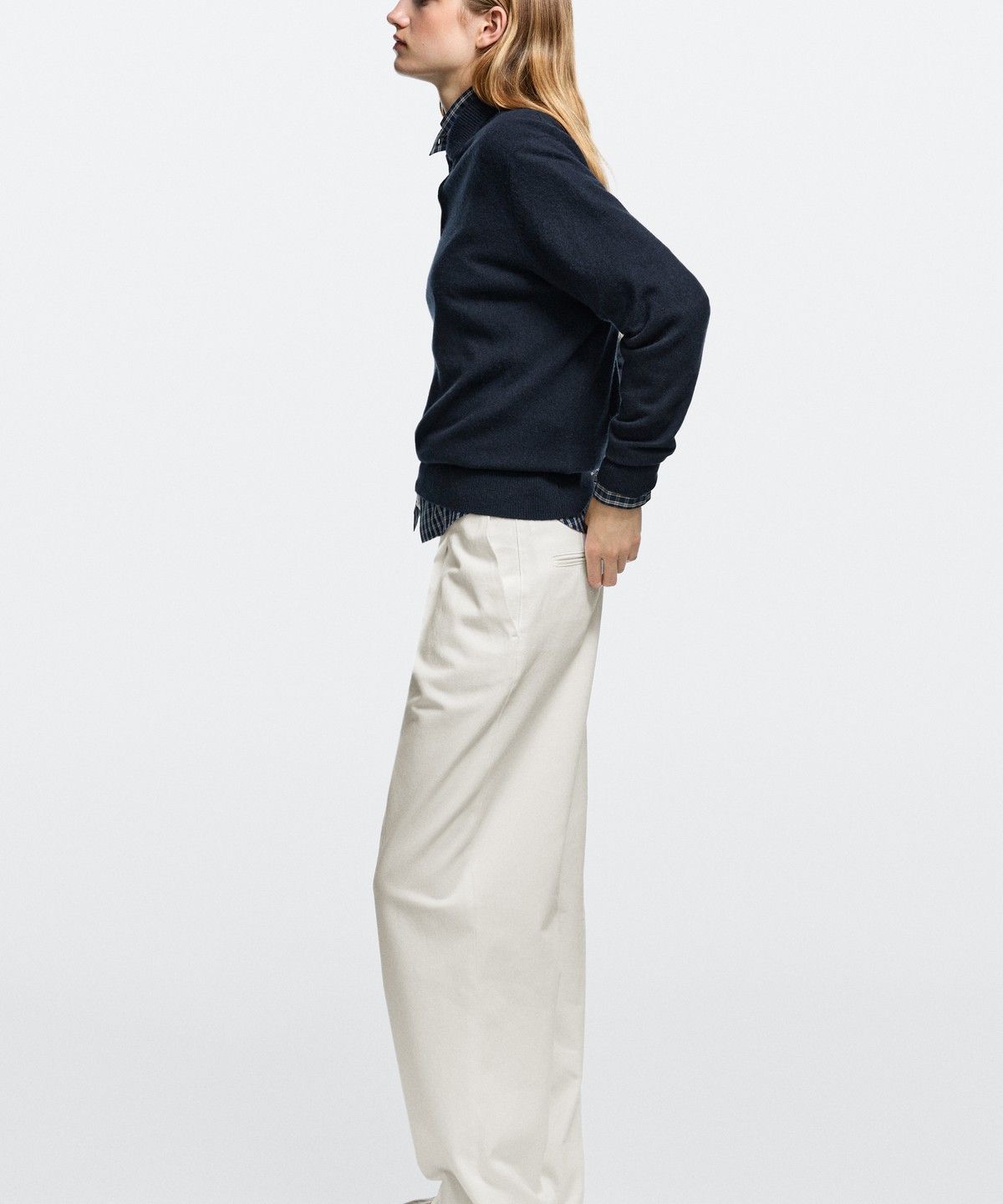 마시모두띠(MASSIMO DUTTI) 로우라이즈 핀턱 와이드 레그 팬츠
