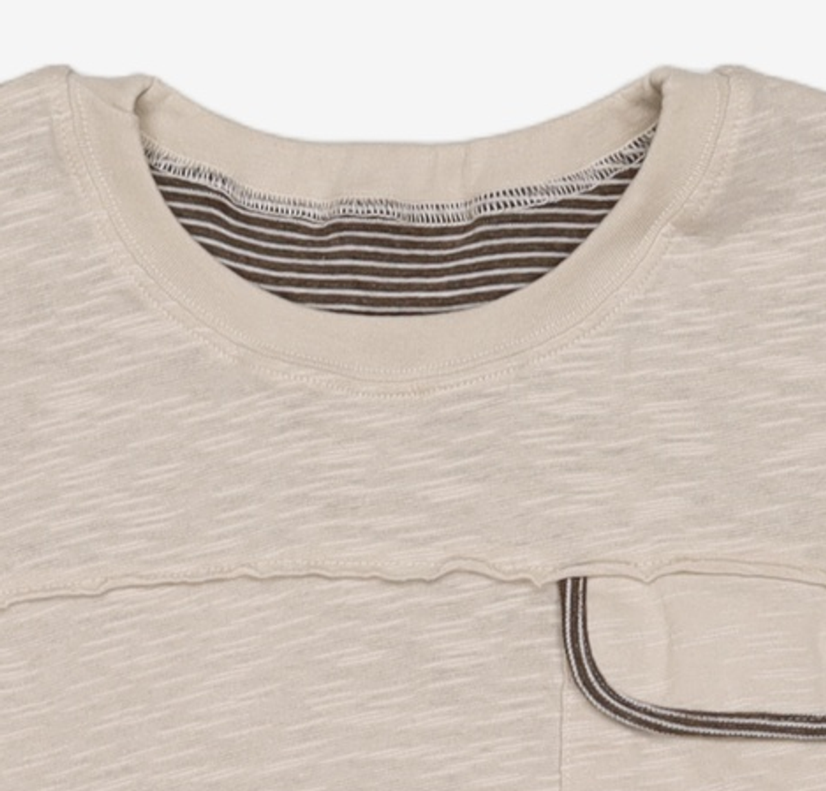 단델(DANDEL) DD reversible stripe pocket tee (BEIGE) 1