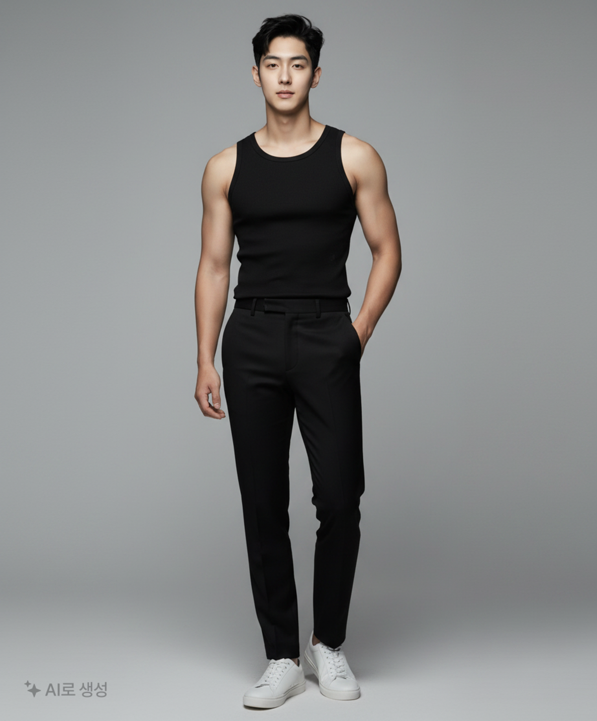 노이어(NOIRER) 스퀘어 넥 니트 슬리브리스 (블랙) S