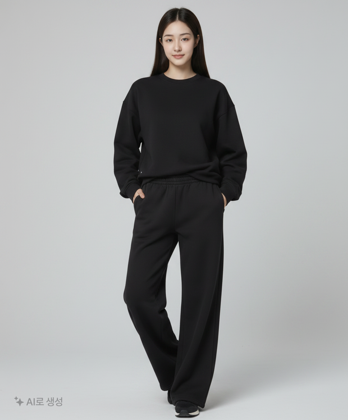 스컬피그(SKULLPIG) SWP25067-01 쭈리 기모 와이드 팬츠 블랙 L
