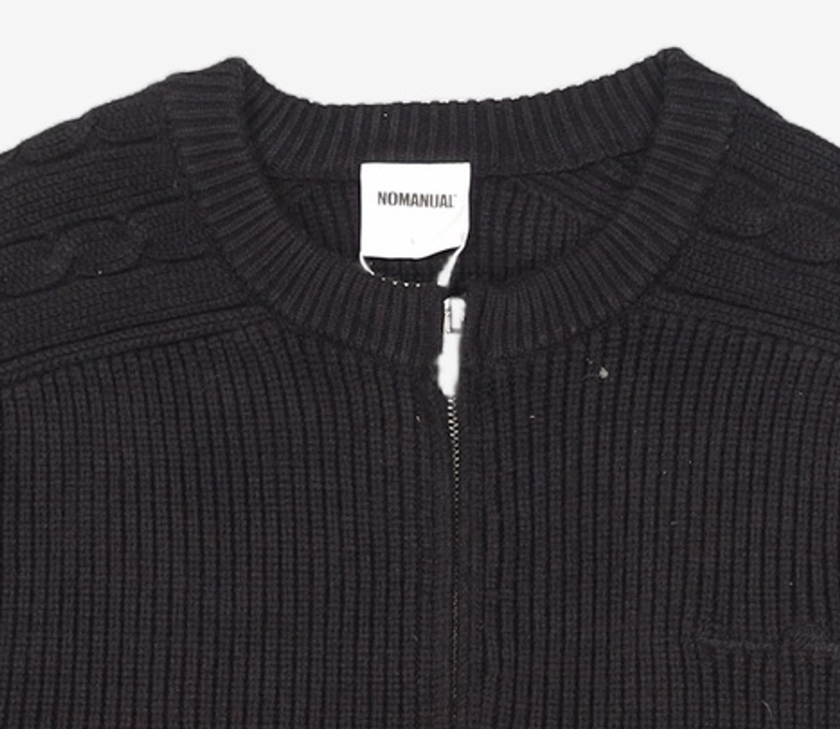 노매뉴얼(NOMANUAL) ANOMALY KNIT ZIP-UP - BLACK L