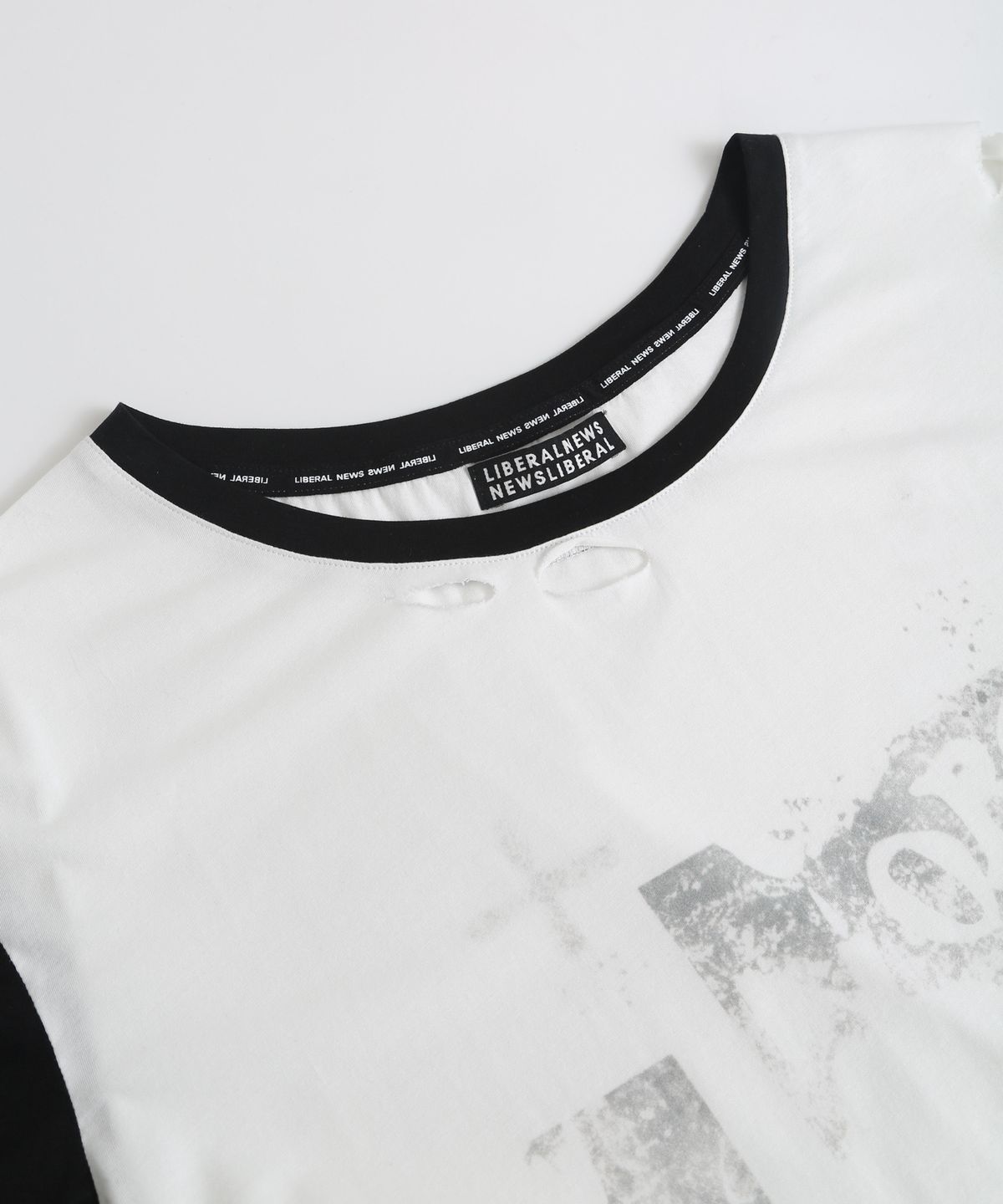 리버뉴스(LIBERALNEWS) DRAWN BLADE SKULL Fake-Layer LS Tee