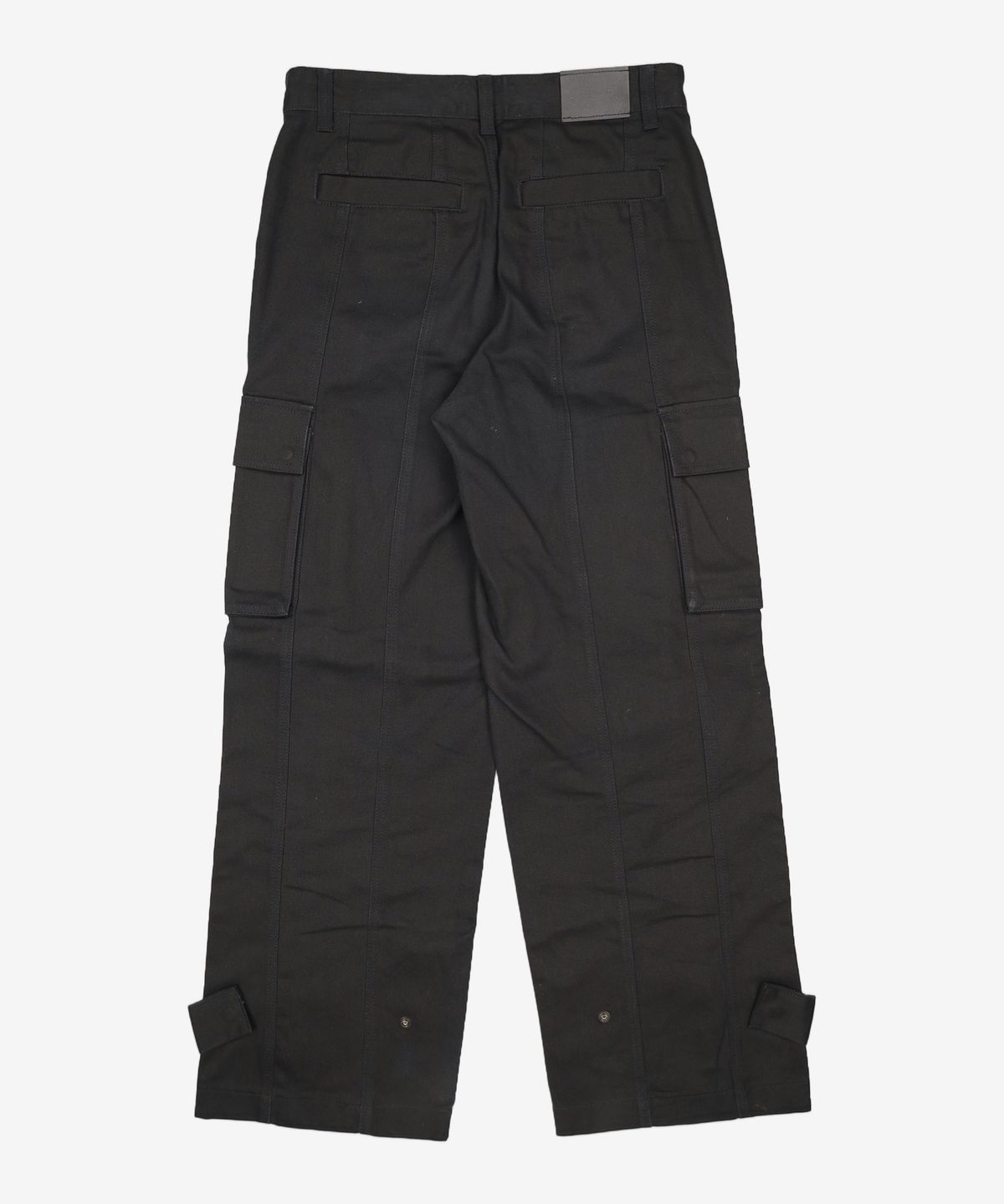 메종미네드(MAISON MINED) HEM BUTTON UTILITY CARGO PANTS BLACK 50