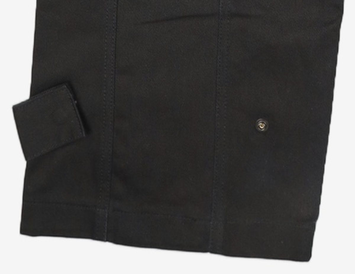 메종미네드(MAISON MINED) HEM BUTTON UTILITY CARGO PANTS BLACK 50