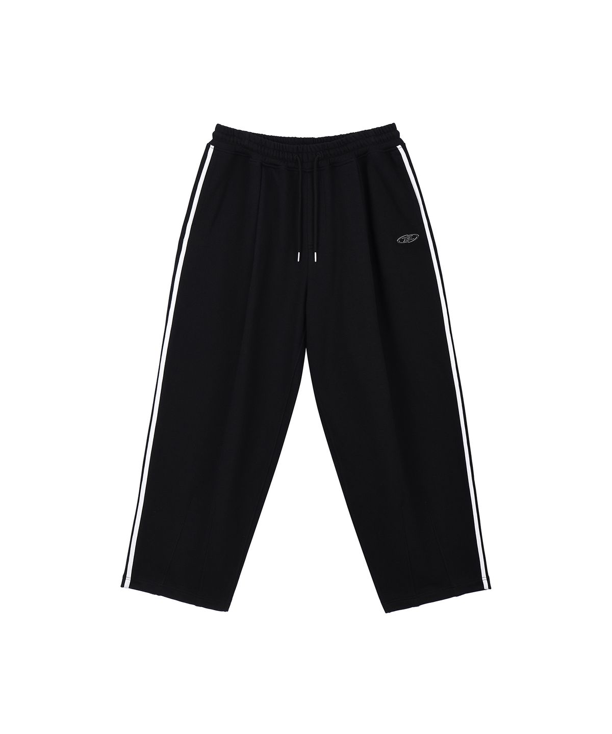 본투윈(BORN TO WIN) CHROME B TRACK LINE MAXI WIDE PANTS [BLACK]