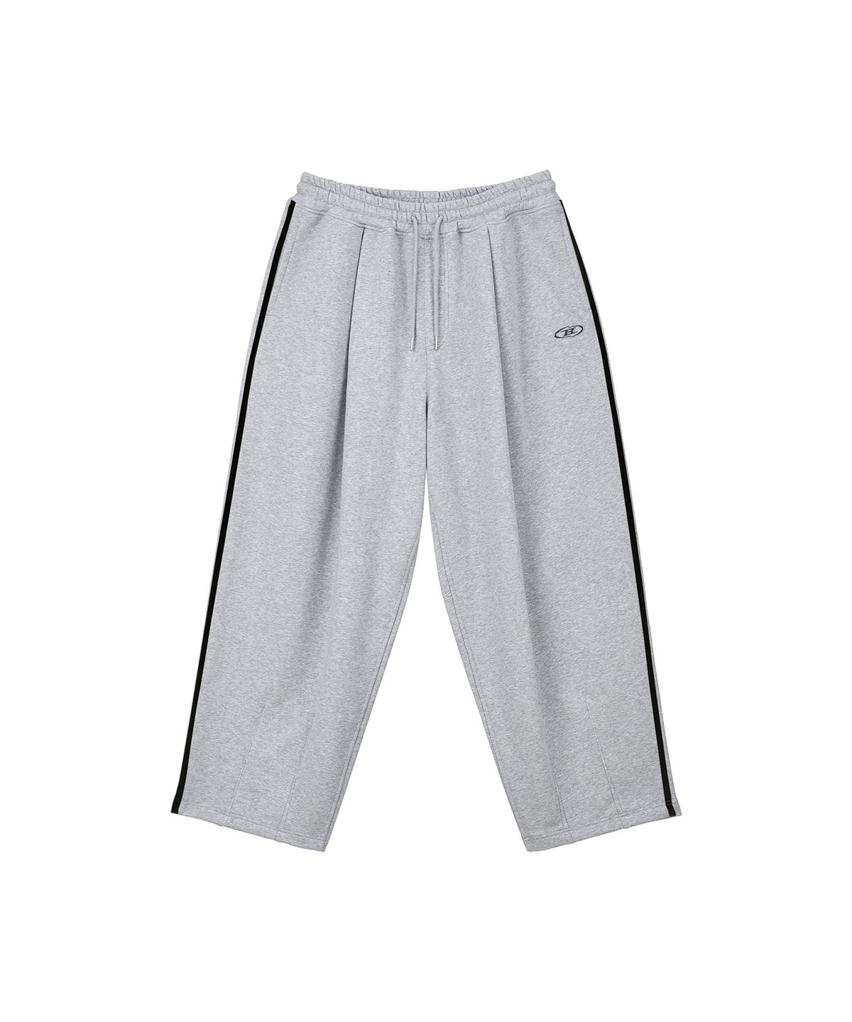 본투윈(BORN TO WIN) CHROME B TRACK LINE MAXI WIDE PANTS [MELANGE GREY]