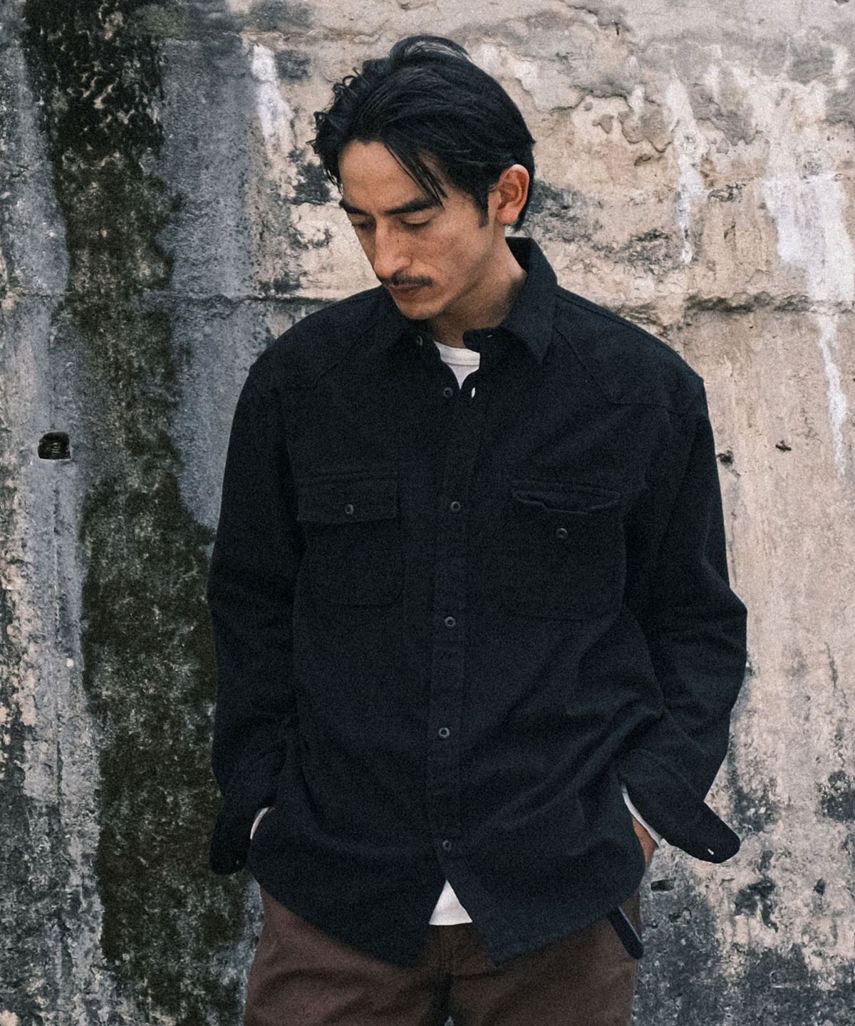 비디알(VDR) ROUGHNECK FLANNEL SHIRT [Black]