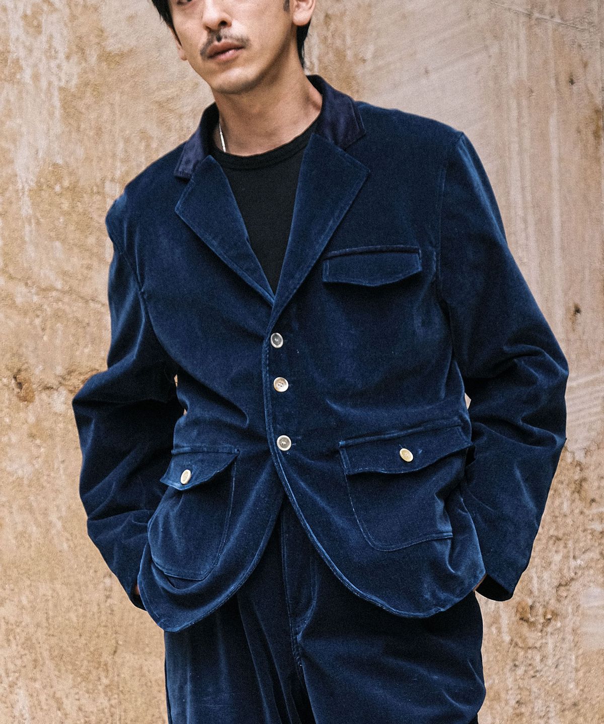 비디알(VDR) INDIGO VELVET SACK COAT