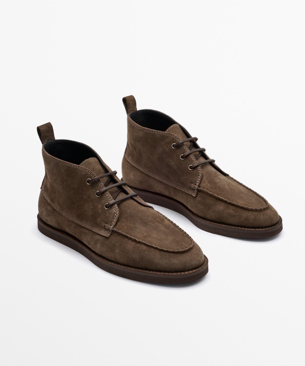 마시모두띠(MASSIMO DUTTI) 스플릿 스웨이드 스티치 앵클 부츠