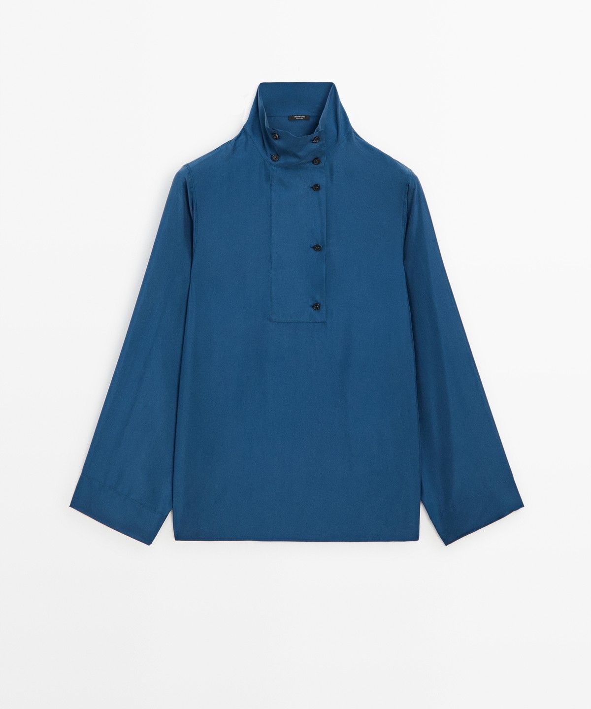마시모두띠(MASSIMO DUTTI) 100% 멀버리 실크 하이넥 셔츠