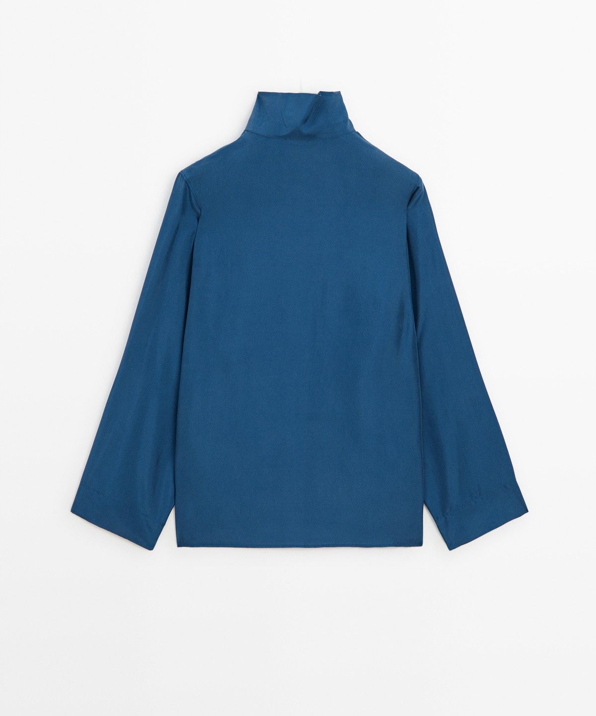 마시모두띠(MASSIMO DUTTI) 100% 멀버리 실크 하이넥 셔츠