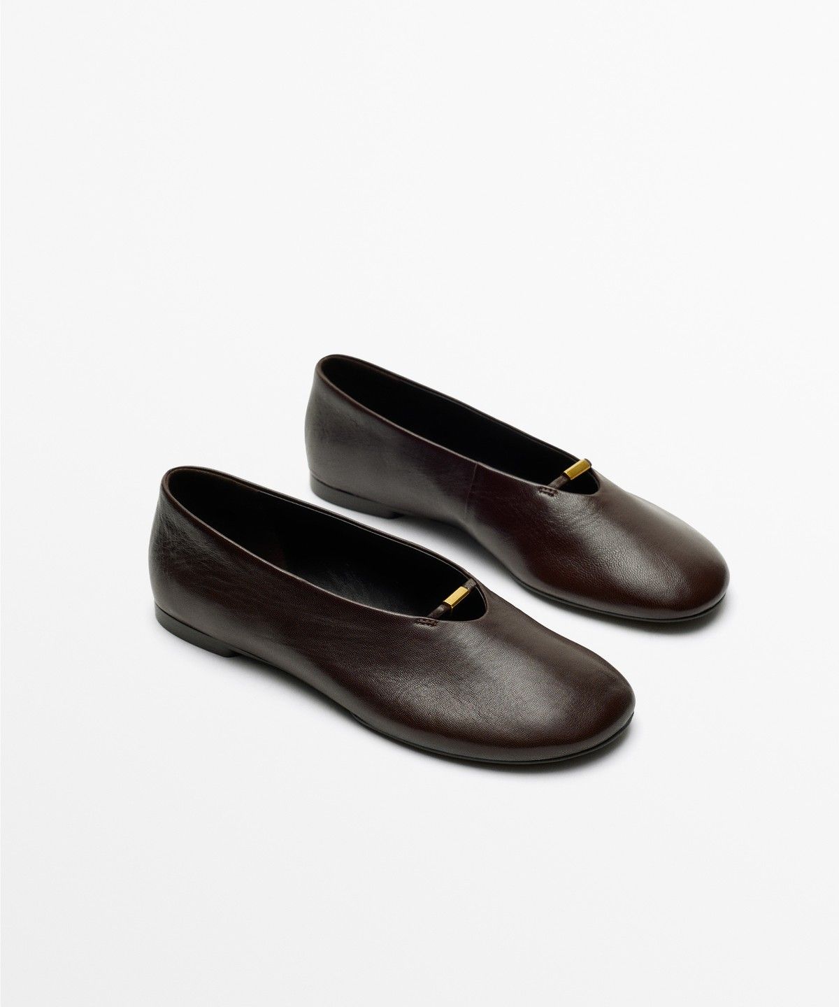 마시모두띠(MASSIMO DUTTI) 소프트 가죽 플랫 발레리나 슈즈