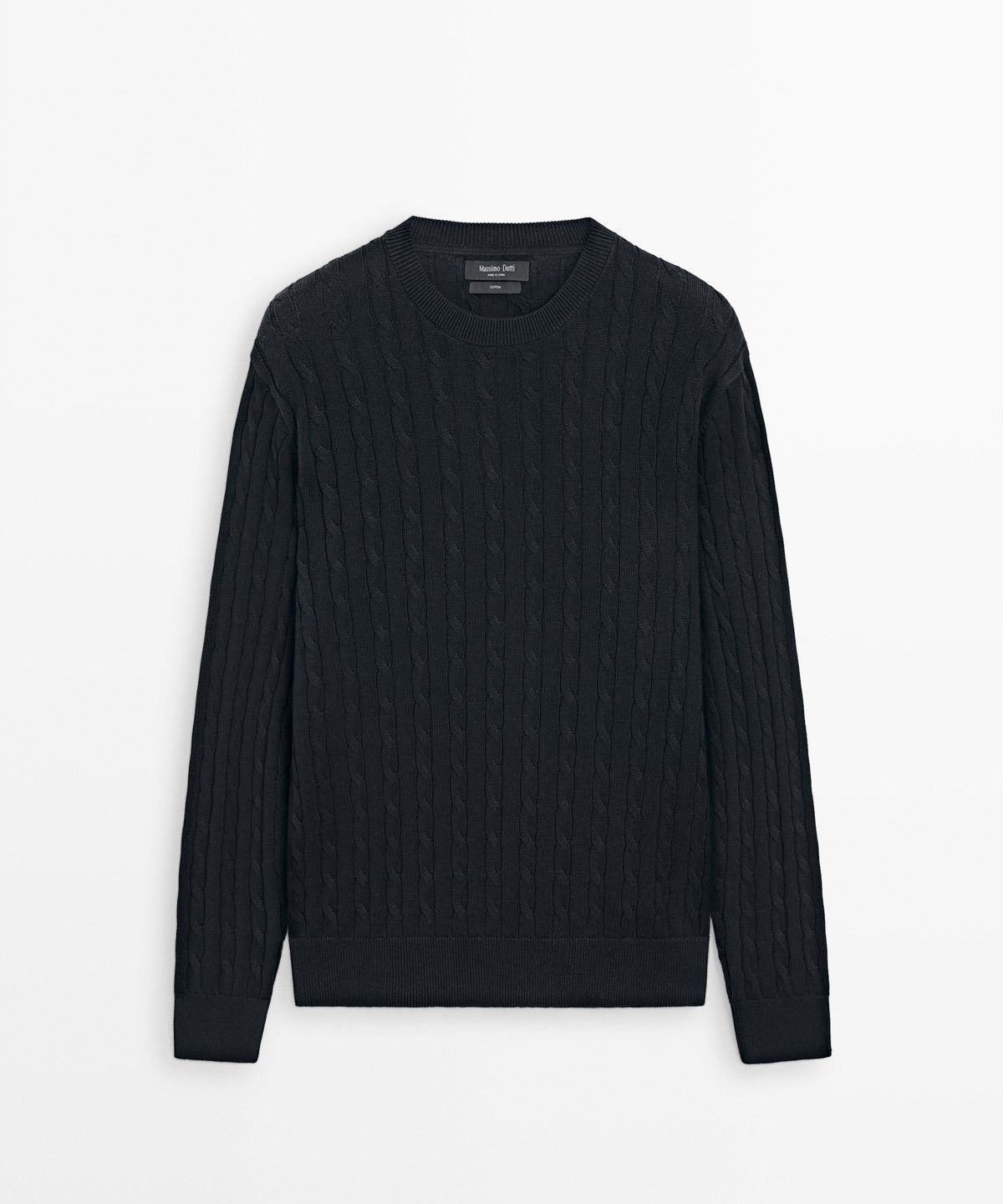 마시모두띠(MASSIMO DUTTI) 케이블 니트 라운드넥 스웨터