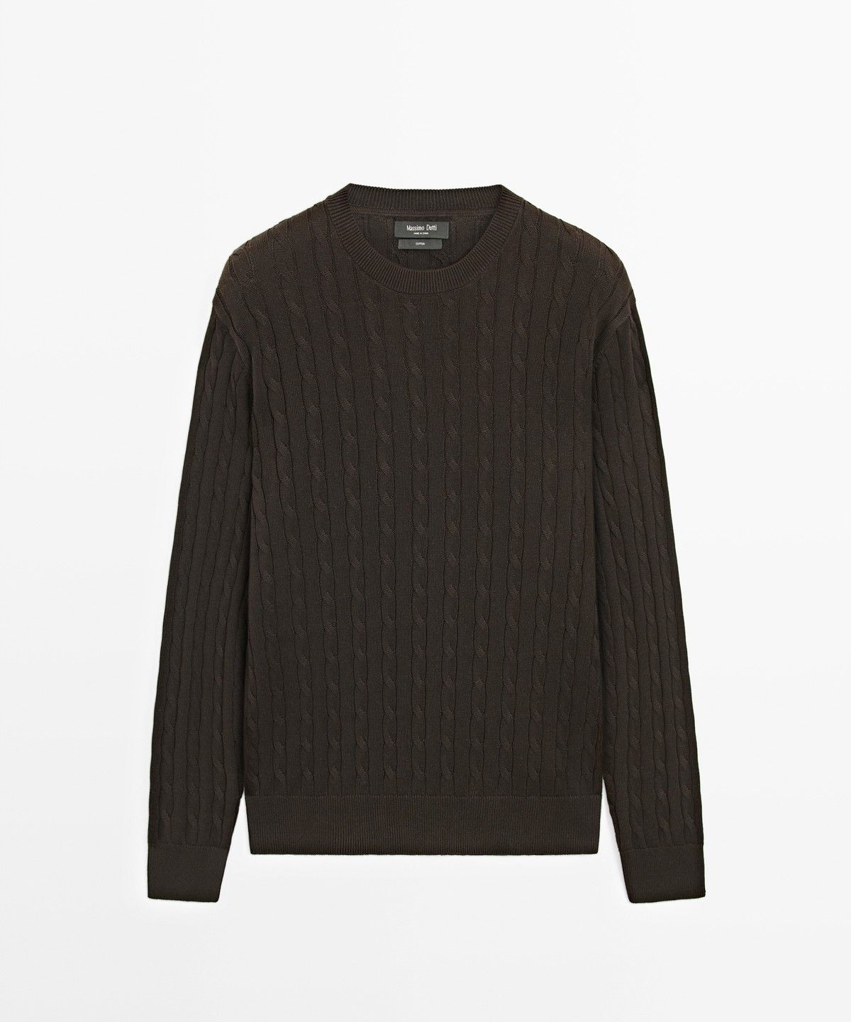 마시모두띠(MASSIMO DUTTI) 케이블 니트 라운드넥 스웨터