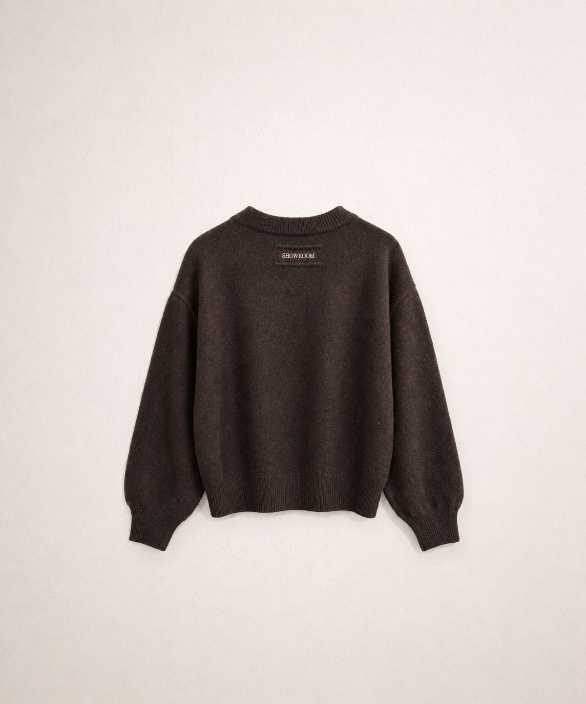 320쇼룸(320SHOWROOM) Wool Blend Brushed Crew Neck Knit Sweater Brown