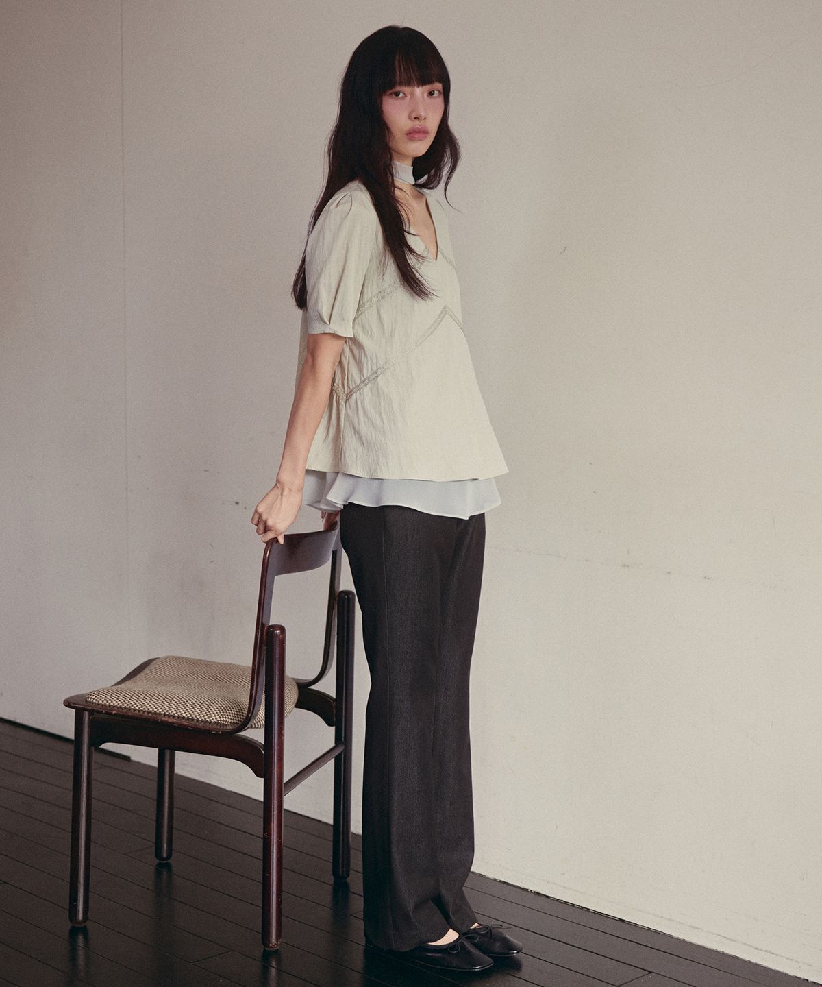 오앨(OUEL) BOOTS CUT PANTS_BLACK JEANS