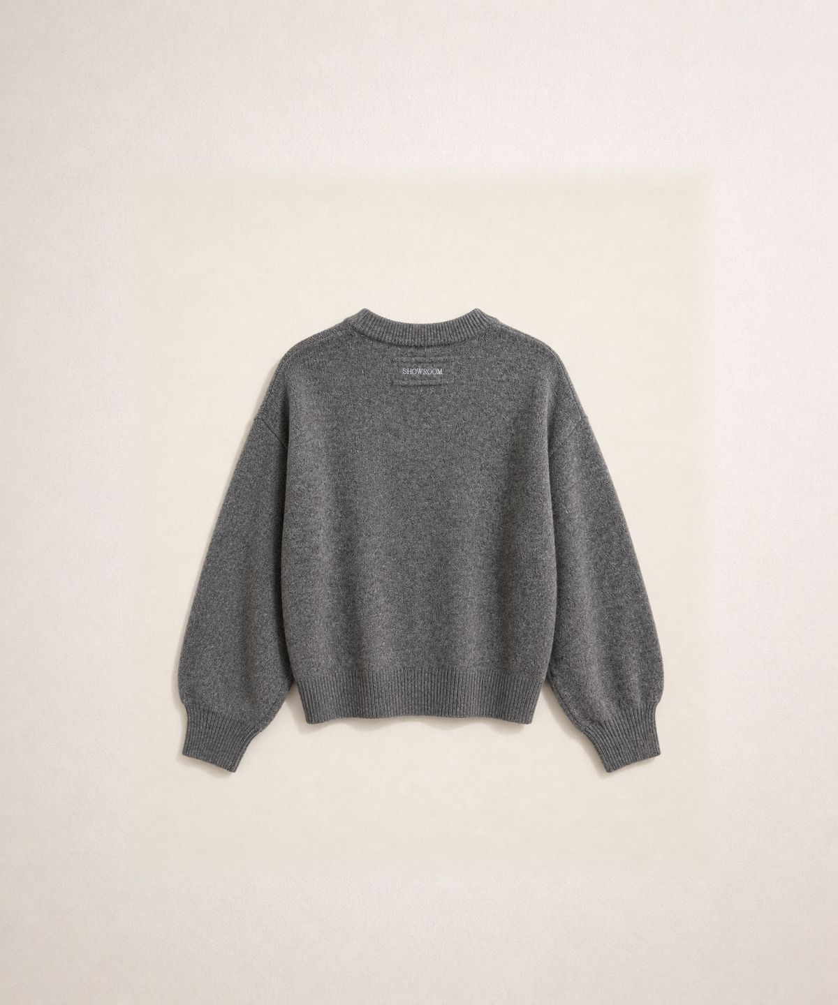 320쇼룸(320SHOWROOM) Wool Blend Brushed Crew Neck Knit Sweater Gray