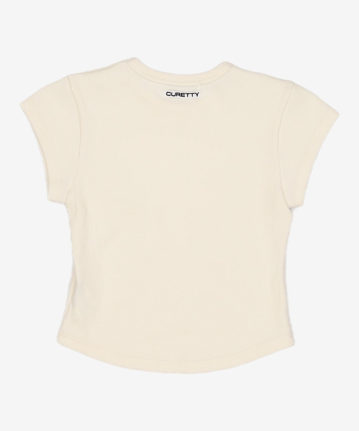 큐리티(CURETTY) C 90S LINE WAFFLE BASIC T-SHIRT_CREAM S