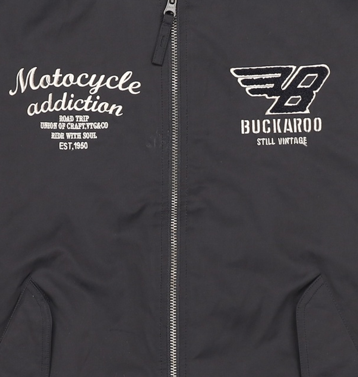 버커루(BUCKAROO) 자수와펜 패딩 바시티 JP 블랙 XL