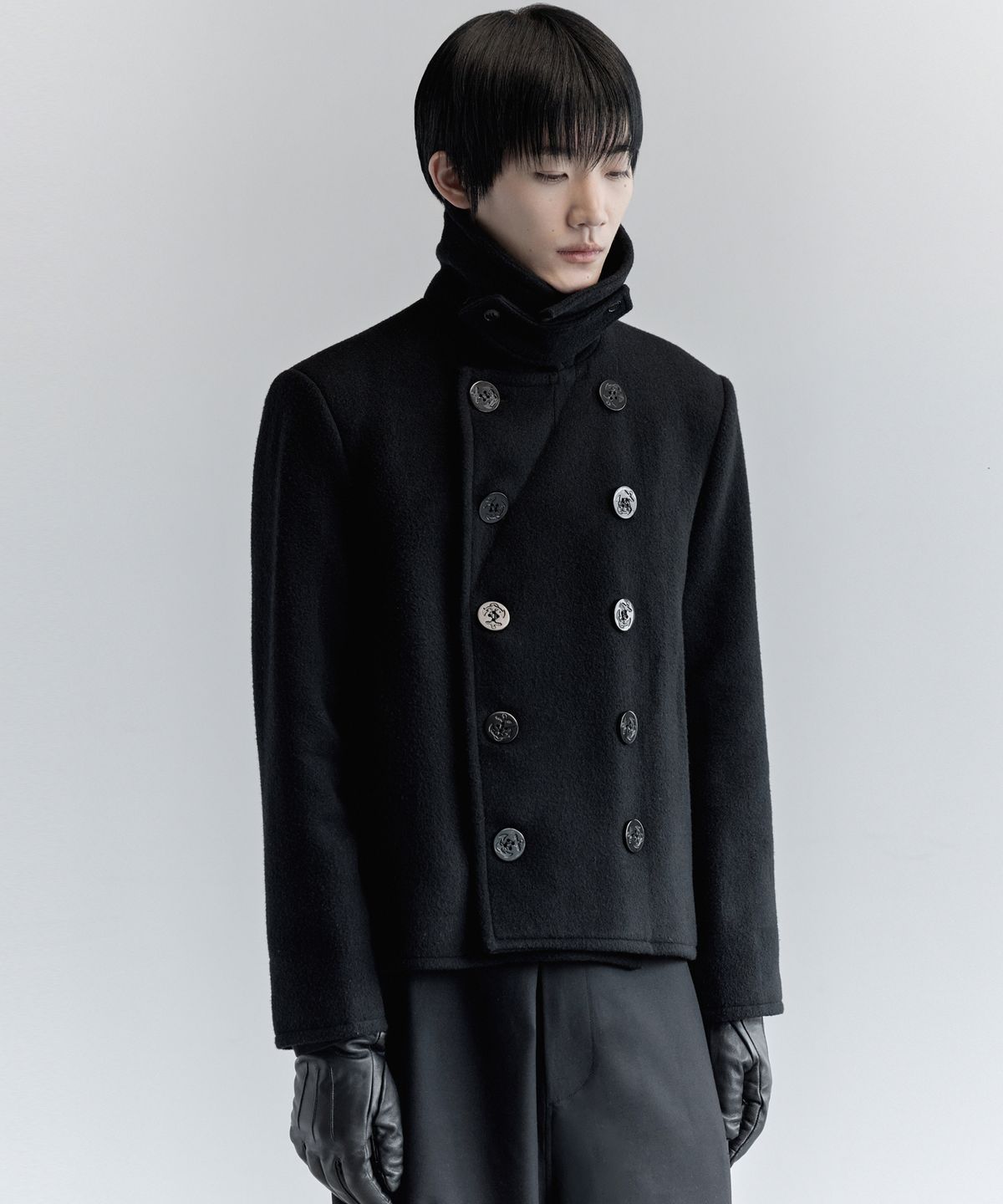 키류(KIRYU) PEA COAT (BLACK)