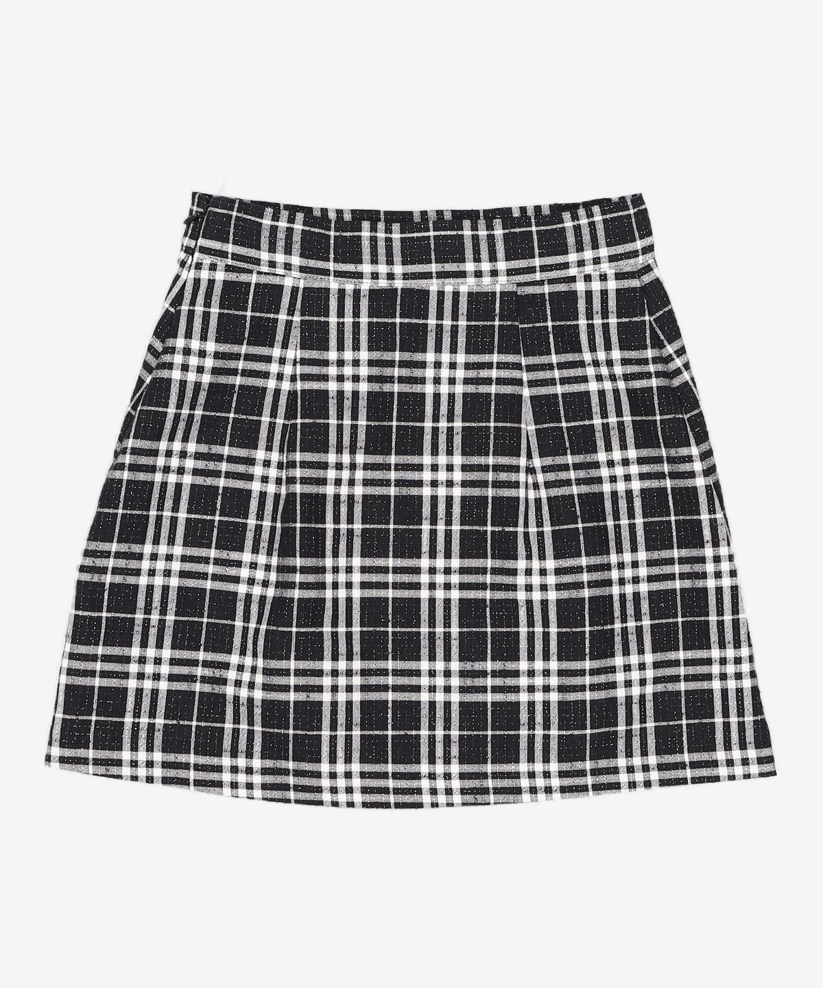 큐리티(CURETTY) C GLITTER CHECK MINI SKIRT_BLACK S