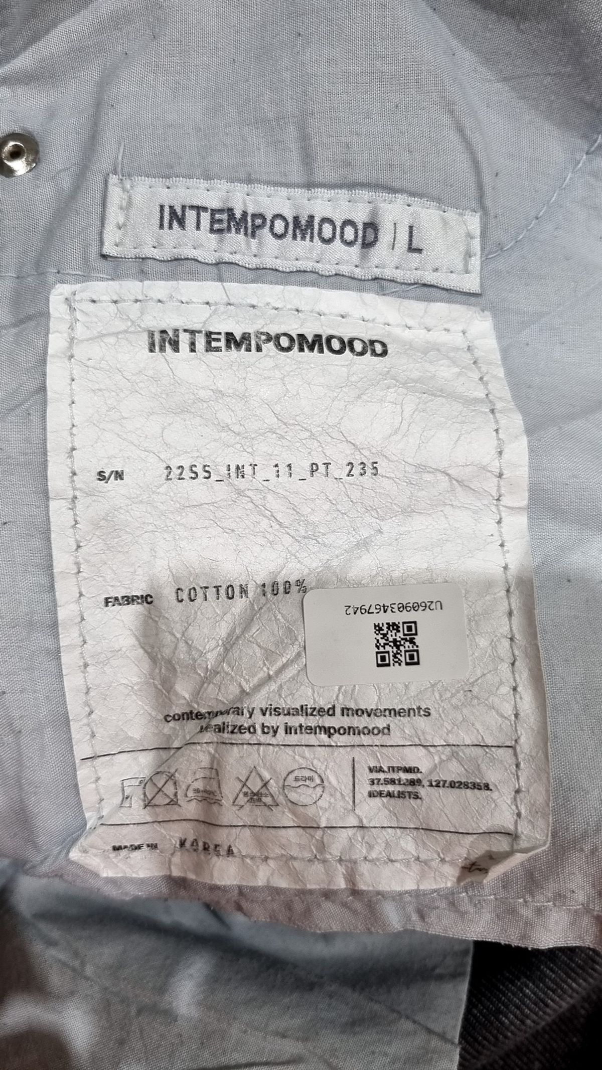 인템포무드(INTEMPOMOOD) 청/데님 팬츠 L