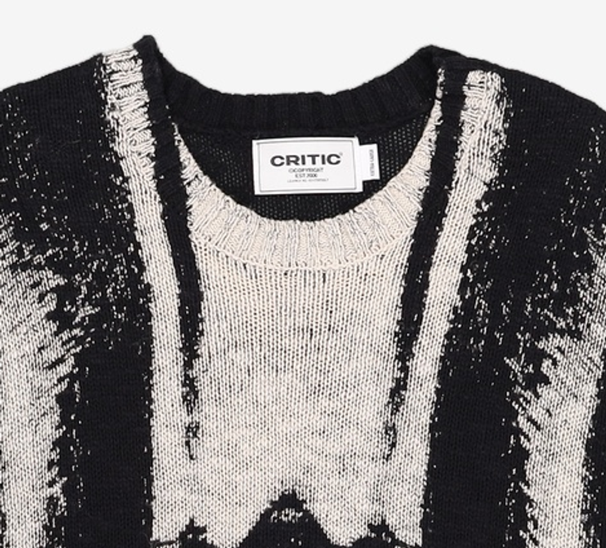 크리틱(CRITIC) VINTAGE WORMHOLE LONG SLEEVE KNIT BLACK XL