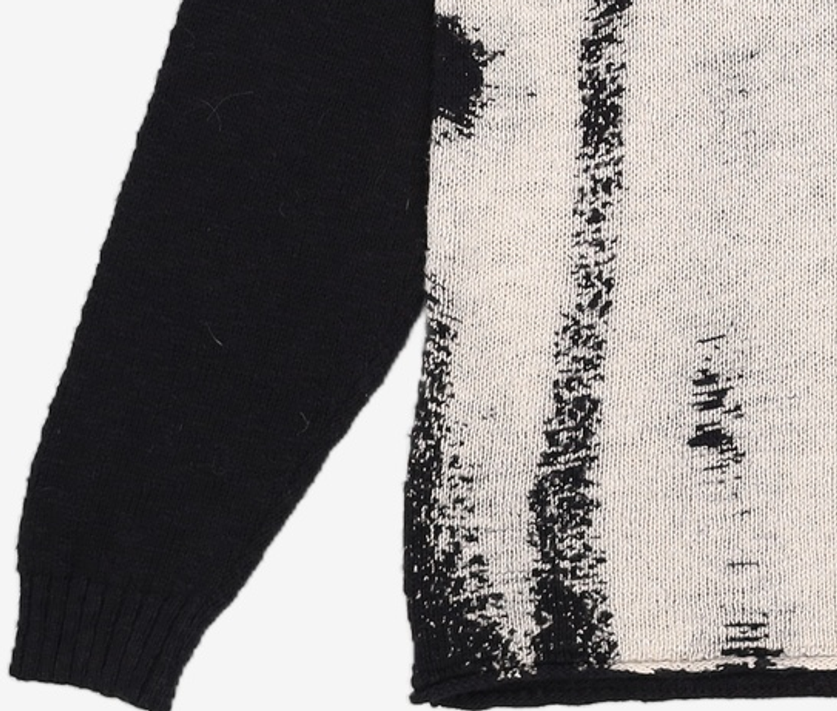 크리틱(CRITIC) VINTAGE WORMHOLE LONG SLEEVE KNIT BLACK XL