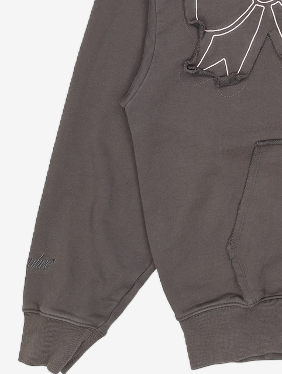 유희(YOUHEE) YOUHEE RIBBON HOOD ZIP-UP CHARCOAL FREE