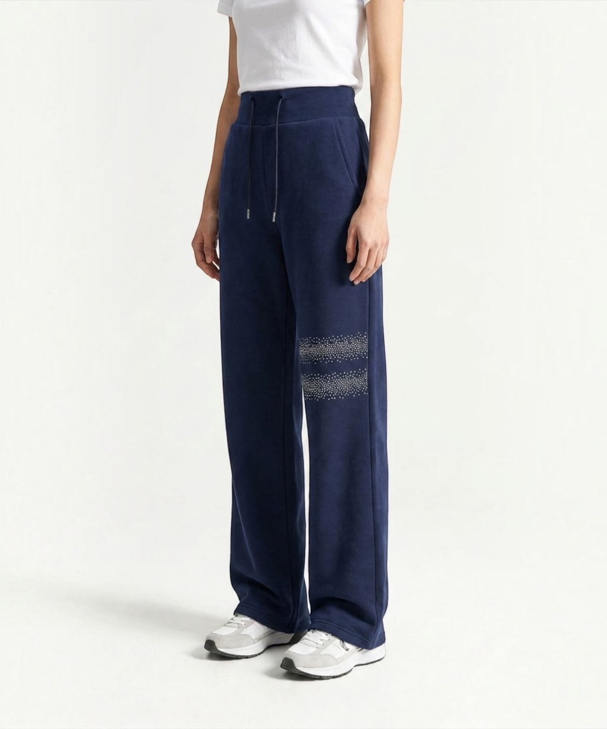 본슬리피(BORN SLIPPY) Crystal Wave Wide Sweat Pants (Navy)