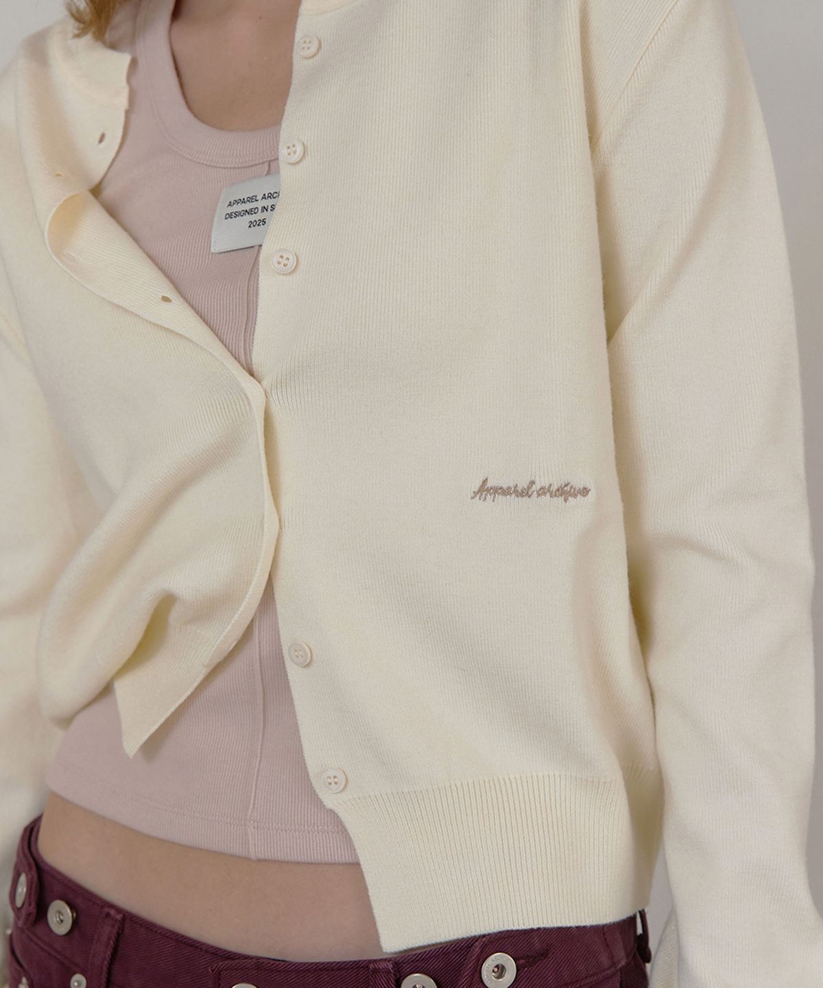 어패럴아카이브(APPAREL ARCHIVE) Post round cardigan - Ivory