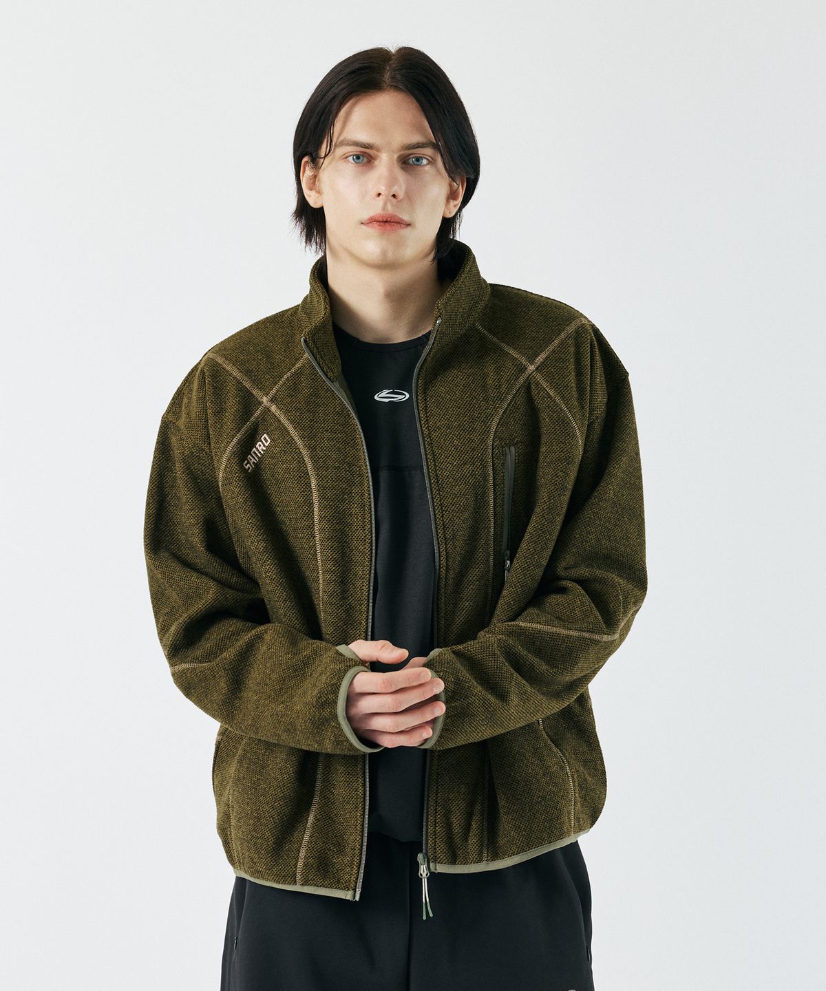 산로(SANRO) [UNISEX] 오드람프 플리스 핑거홀 자켓 - 카키