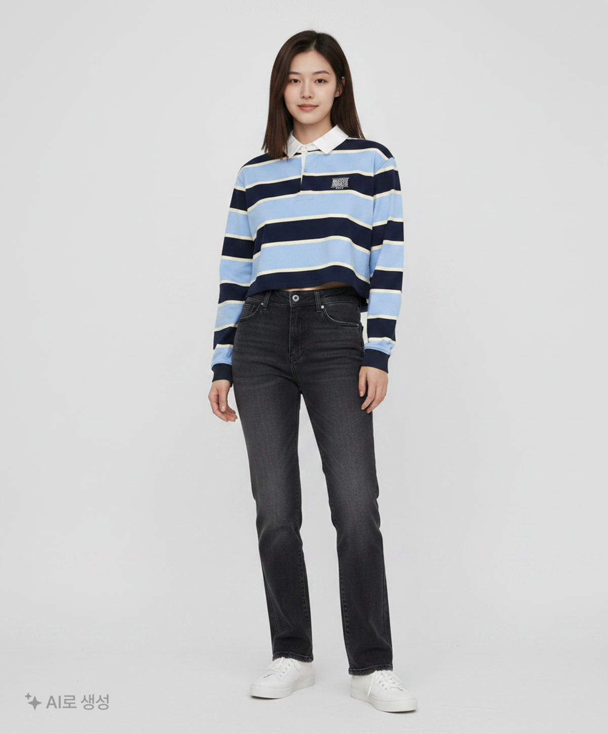 마리떼 프랑소와 저버(MARITHÉ + FRANҪOIS GIRBAUD) STRIPE RUGBY LONG SLEEVE navy S