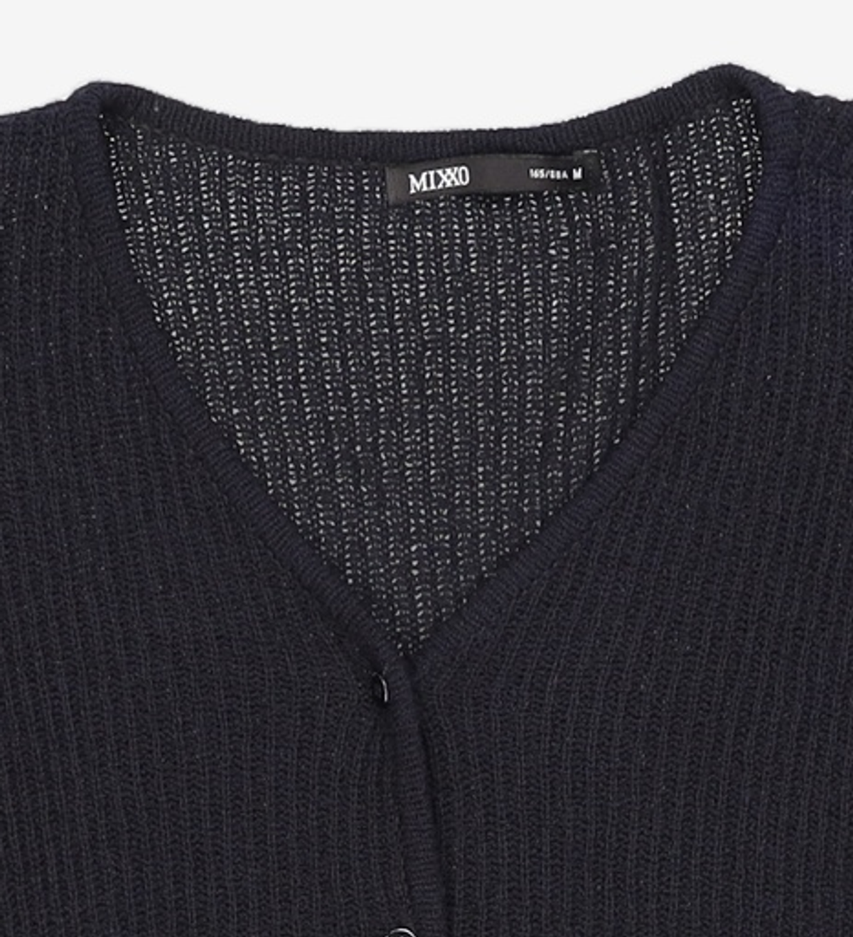 미쏘(MIXXO) V넥 부클 크롭 가디건_MIWCKD811T M