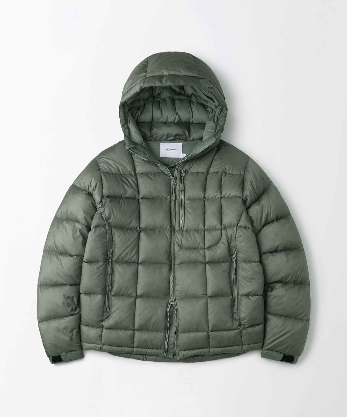아웃스탠딩(OUTSTANDING) MUSCOVY DOWN MOUNTAIN BLOCK PARKA_ASH GREEN