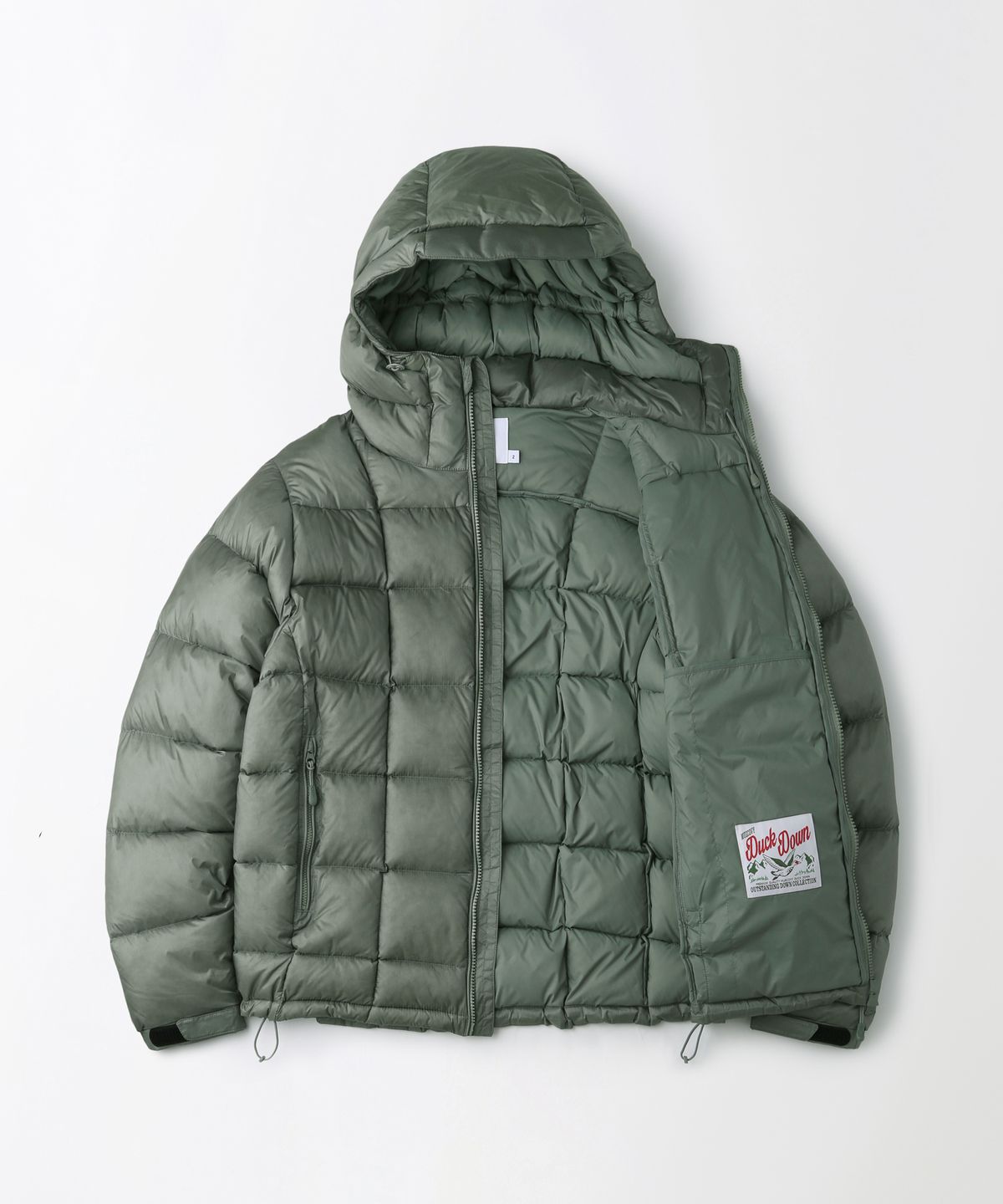 아웃스탠딩(OUTSTANDING) MUSCOVY DOWN MOUNTAIN BLOCK PARKA_ASH GREEN