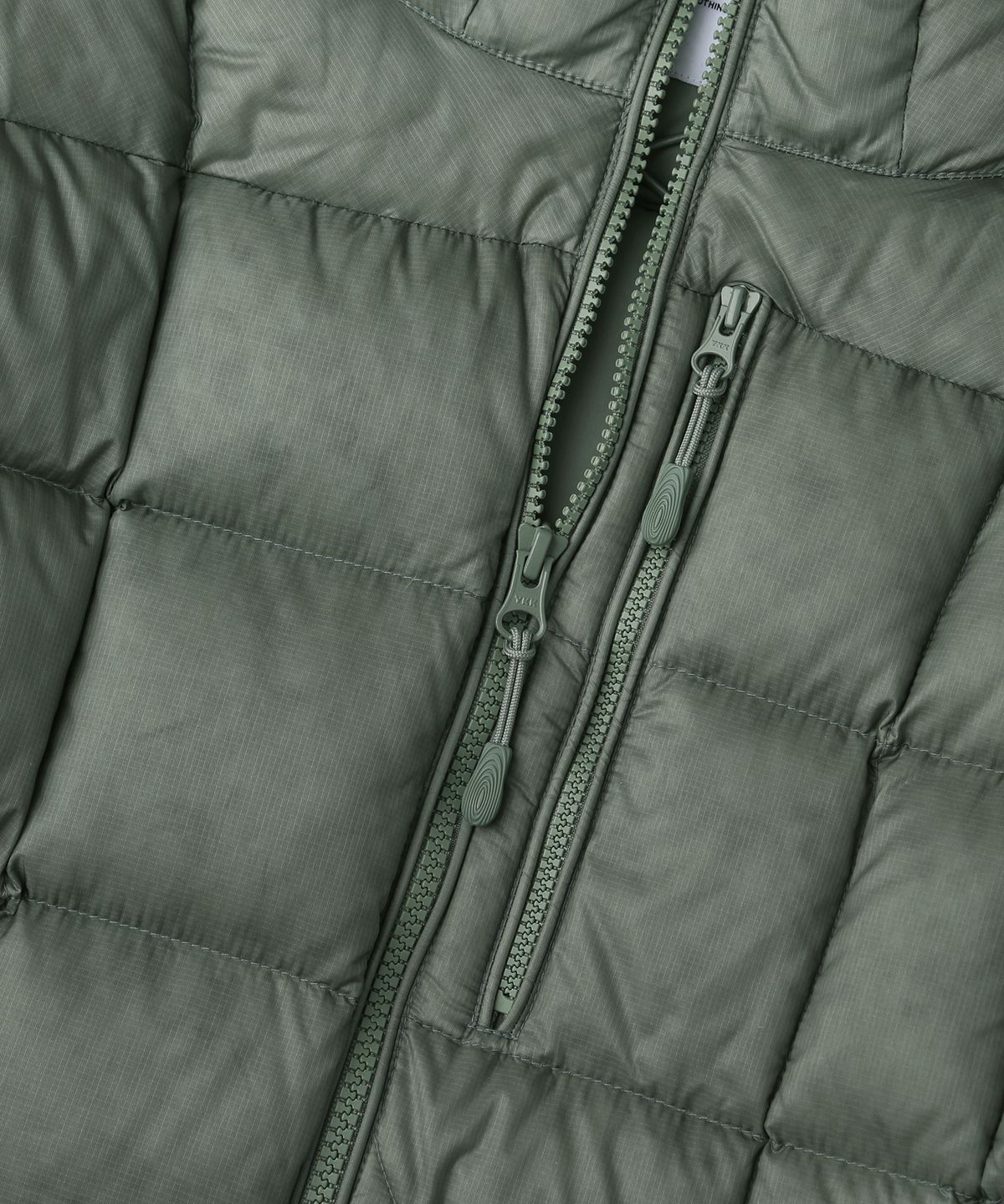 아웃스탠딩(OUTSTANDING) MUSCOVY DOWN MOUNTAIN BLOCK PARKA_ASH GREEN