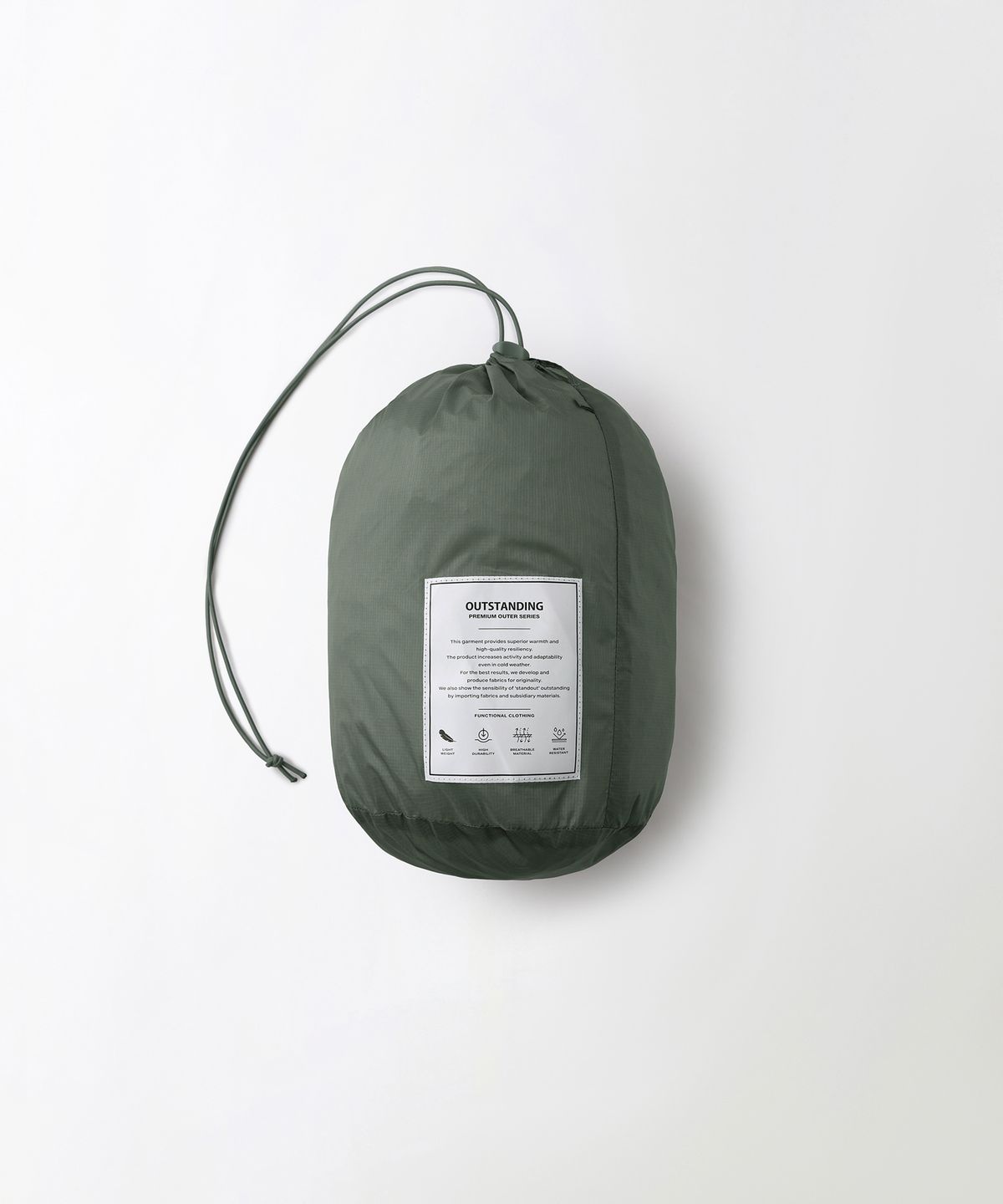 아웃스탠딩(OUTSTANDING) MUSCOVY DOWN MOUNTAIN BLOCK PARKA_ASH GREEN